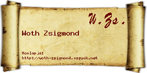 Woth Zsigmond névjegykártya